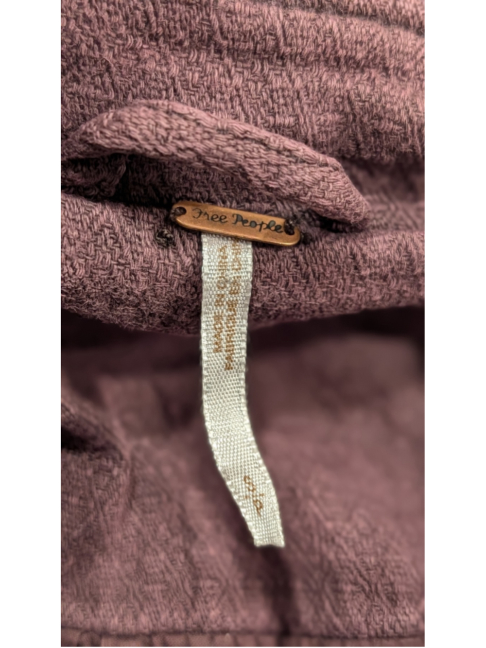 Women's Free People Distressed Lace-Trim Jacket, Size Small /P -Purple/Brown - Picture 9 of 10